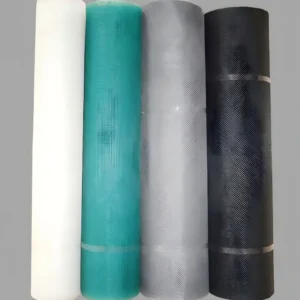 Fiberglass insect screen mesh rolls in white, green, grey and black