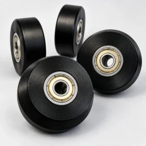 black metal-core Pilates carriage wheels with 608 bearings
