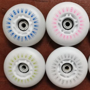 76mm and 90mm 90A luminous inline skate wheels with colored markings