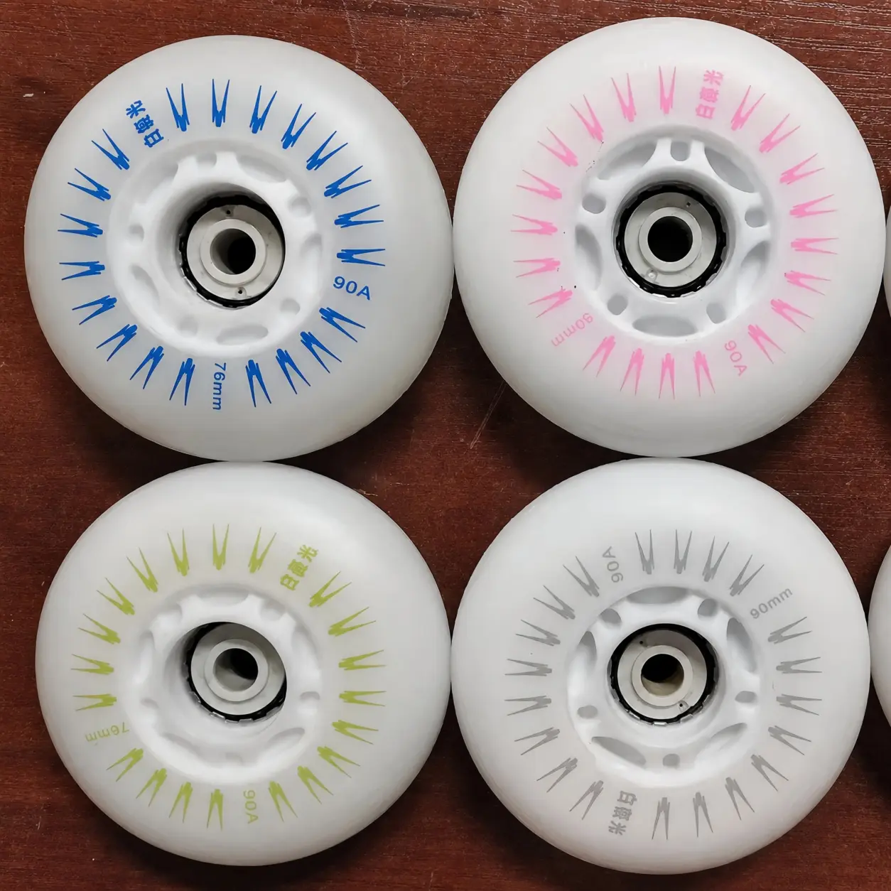 90A Luminous Inline Speed Skate Wheels | Outdoor 76mm and 90mm 90A luminous inline speed skate wheels for outdoor programs