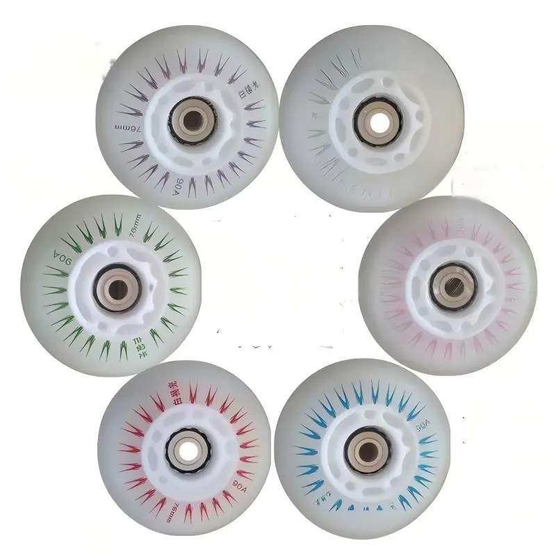 Multi-Color 70mm and 76mm Flashing Roller Skate Wheels multi-color 70mm and 76mm flashing roller skate wheels for wholesale