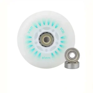 80mm 90A PU LED flashing inline skate wheel with bearings for OEM wholesale