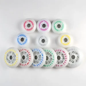 multi-size 90A PU LED flashing inline skate wheels in OEM colors